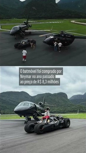 BATMÓVEL, JATO E HELICÓPTERO: NEYMAR EXIBE FROTA DE LUXO