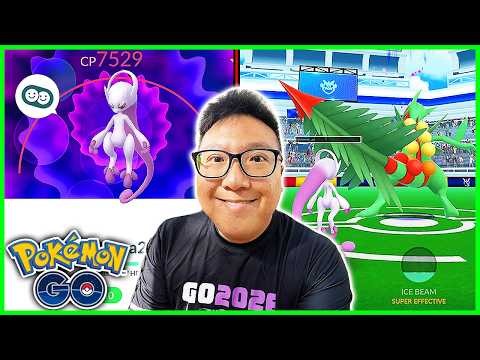 Using CP 7529 Mega Mewtwo to Solo Mega Sceptile in Pokemon GO