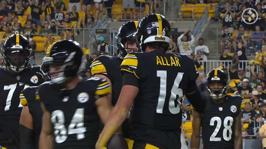 Drew Allar lunges past the goal line for his first preseason TD as a Steeler