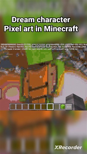 dream character pixel art in Minecraft #shorts