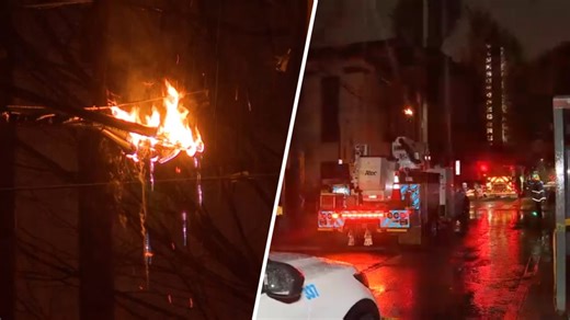 Power line catches fire in Center City, causing power outage