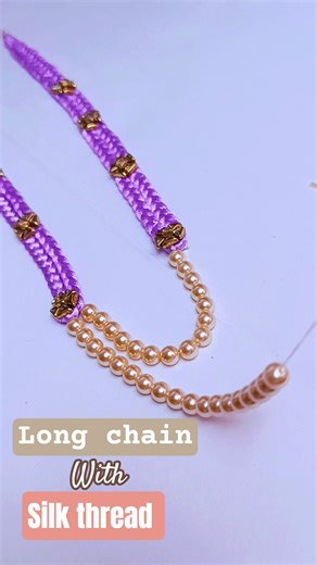Latest beads chain on a Budget using Silk thread and kundans#diy#latest#new#tutorial #jewellery#diy