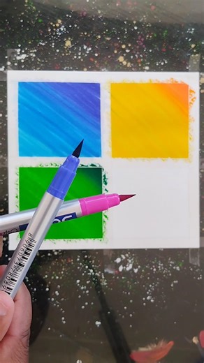 Scenery painting 🩵🧡💚💜thursday challenge #art #shortsfeed #youtubeshorts #satisfying