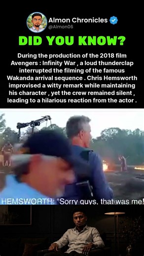 During the production of the 2018 film Avengers Infinity War, a loud thunderclap...