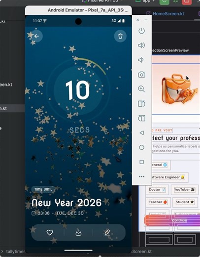 Jetpack Compose New Year Countdown 🎆 | Custom UI Animation #jetpackcompose #kotlinmultiplatform
