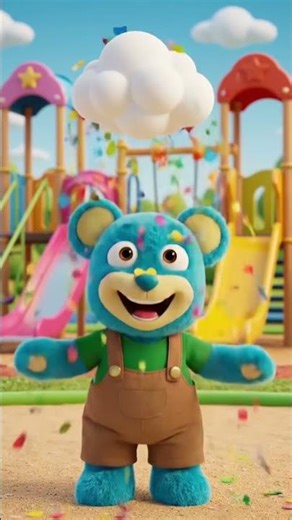 Funny Confetti Cloud ☁️ Teddy Bear Cartoon