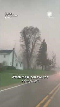 Tornado Near Lena, Illinois Knocks Down Trees, Power Poles