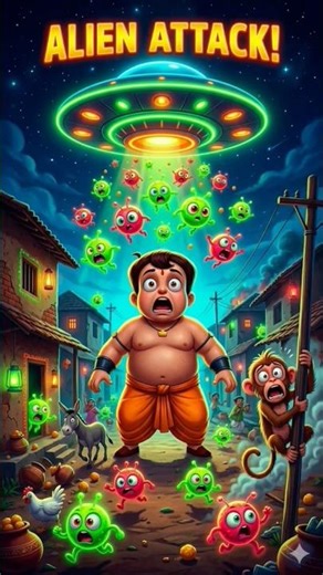 Laddu Alien Attack! 👽🍬 UFO से आए लड्डू चोर 😂”#chhotabheem #cartoon#funnycartoon#viralvideo