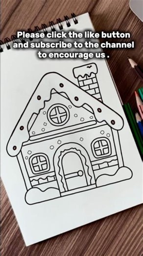 How to Draw a Cute Gingerbread House - Step by Step New Year Drawing Tutorial (Kids - USA & Canada)