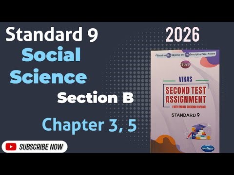 Standard 9 Social Science Vikas Second Test Assignment 2026 Section B Chapter 3, 5 | English Medium