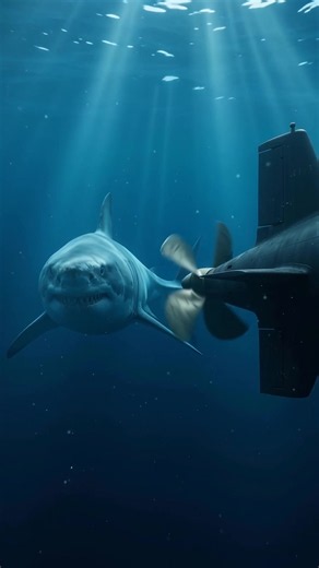 Great White Shark Attacks Submarine Propeller — Full Reaction