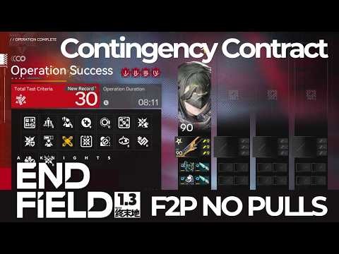 Contingency Contract: Endmin Solo Risk 30 | Arknights Endfield F2P No Pulls