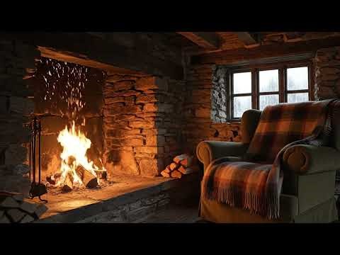 🏠 Stone Cottage | Fireplace & Rain Ambience | 12 Hours for Sleep & Relaxation
