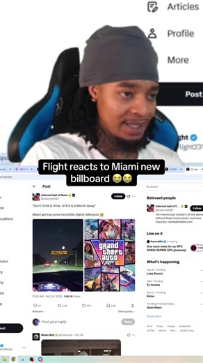 Flight Reacts to Miami GTA 6 Billboard