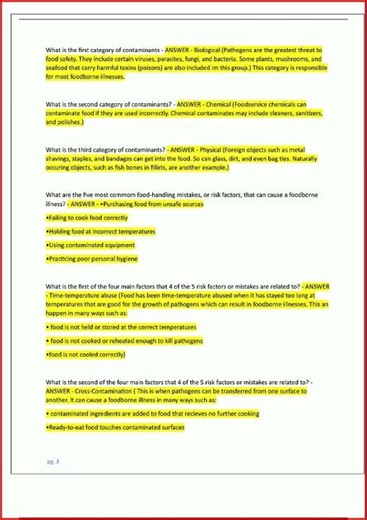 Servsafe Food Manager Exam All Actual Exam Practice Question video