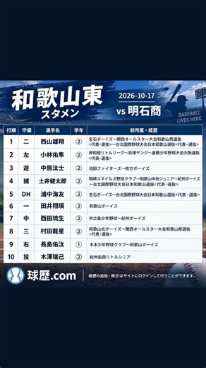 高校野球近畿大会秋季 2026-10-17 スタメン・試合結果