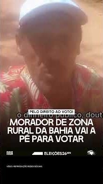 🚨Eleitor caminha 4 km para votar na Bahia e denuncia falta de transporte na zona rural🚨