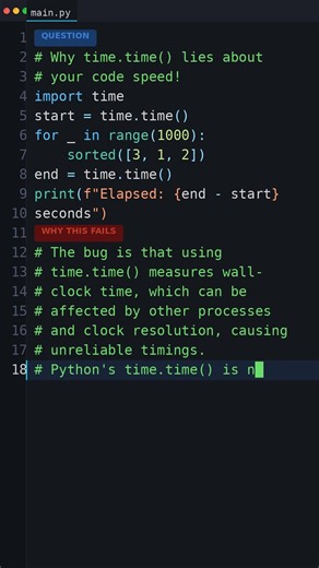 Your Python Is Too Slow: Why time.time() lies about your code speed!