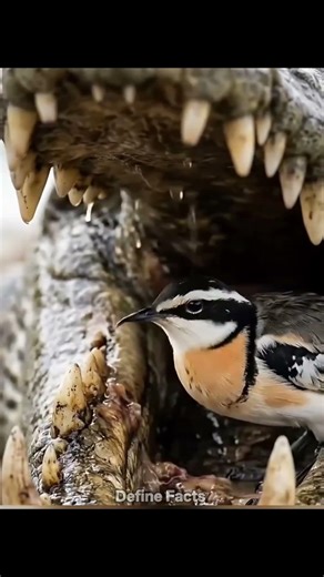 Bird Enters Crocodile’s Mouth Without Fear #shorts