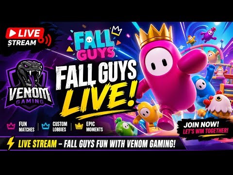 FALL GUYS LIVE 🔴 | First Win Today? 😈 | Venom Gaming