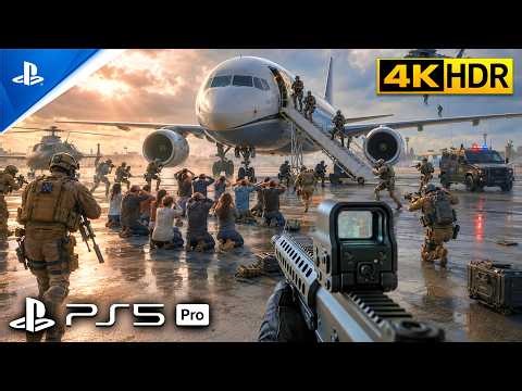 (PS5 Pro) Brutal Airport Attack & Shot Down Plane | Realistic Gameplay [4K60FPS] Call of Duty