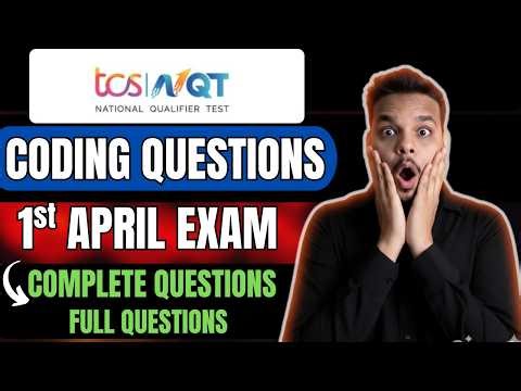 TCS Coding Questions Asked on 1st April | TCS NQT Actual Coding Solutions | TCS NQT 2026