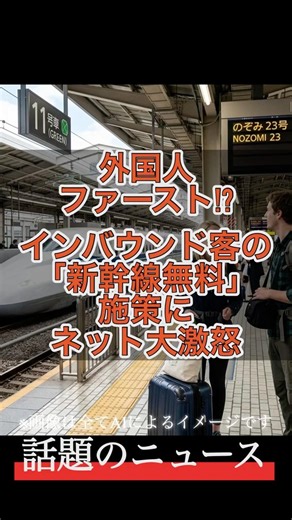 【外国人ファースト!?】インバウンド客の「新幹線無料」施策にネット大激怒 #鹿児島県 #九州新幹線 #インバウンド #外国人優遇 #税金の無駄遣い #オーバーツーリズム #最新ニュース #Shorts
