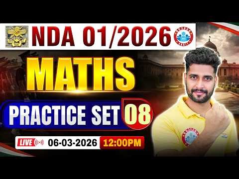 NDA Maths Classes 2026 | NDA Maths Practice Set- 08 | Maths For UPSC NDA 1 2026 By Vishal Sir