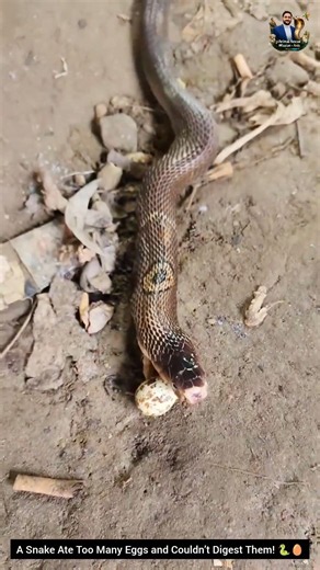 A Snake Ate Too Many Eggs and Couldn’t Digest Them! 🐍🥚 #snake #cobra #wildlifeentertainment