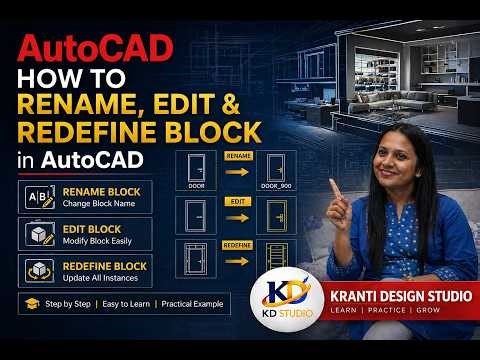 HOW TO RENAME BLOCK, EDIT BLOCK AND REDEFINE BLOCK IN AUTOCAD