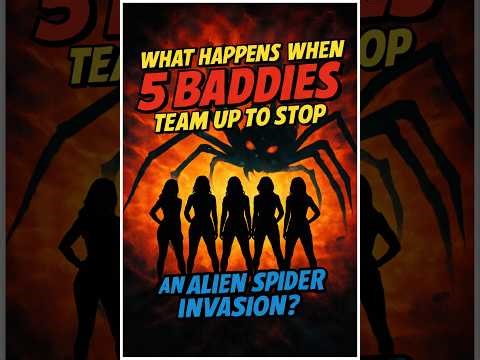 What happens when 5 baddies team up to stop an alien spider invasion?