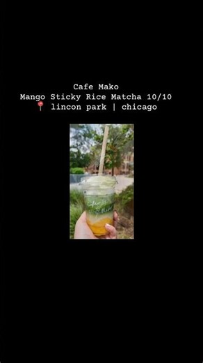 Saturday Morning at Cafe Mako | Mango Sticky Rice Matcha is PERFECT. ✨ #chicago #matcha #saturday