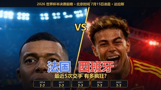 世界杯半决赛前瞻：法国vs西班牙，最近5次交手有多疯狂？