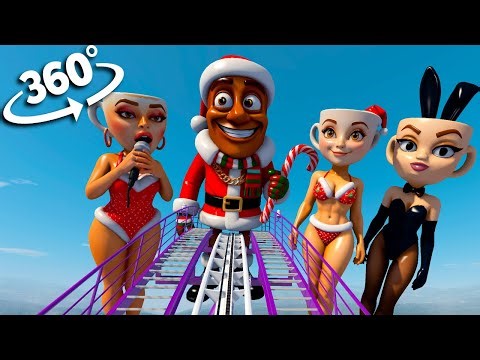 🎄 360° NEW YEAR BRAINROT Roller Coaster in VR 8K