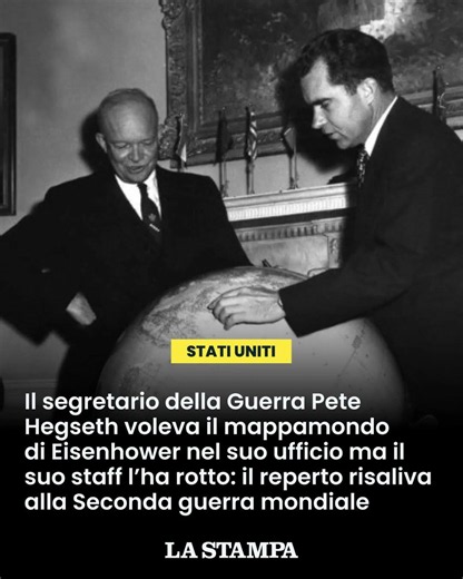 Hegseth voleva il MAPPAMONDO di Eisenhower nel suo ufficio, il suo staff l’ha rotto