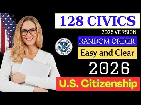2026 New 128 Civics Questions and Answers I US Citizenship Interview I N-400 Naturalization #n400