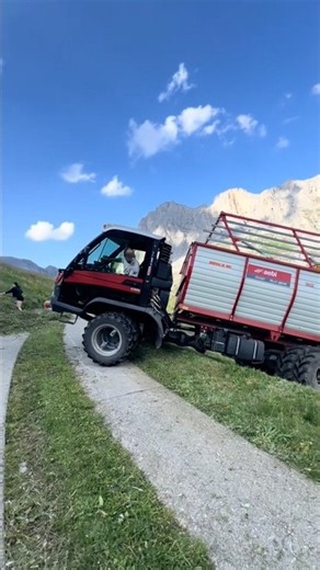 Only Alpine Farmers Can Do This ⛰️🚜 #farm #farming