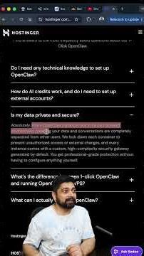 Open claw in 1 click installer on Hostinger