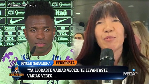 Impactada com a emoção da jornalista japonesa Kiyomi Nakamura entrevistando Vinícius Jr. na coletiva de imprensa 🥺"Ouvi várias dificuldades que ele passou, enfrentou e ganhou. Se não existisse o racismo, estaria tudo ótimo."