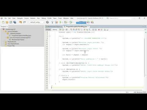 PBO Java – Exception Handling (Try Catch Finally) | Program Validasi Input di NetBeans