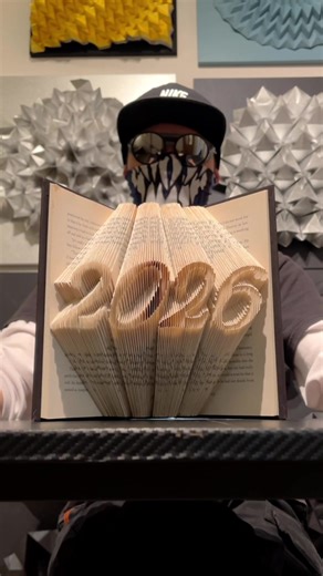 2026🤘 Book Folding; 2026 Available now on my web store. (Link in my bio) I never cut any pages to create book foldings. It’s my own design. #2026 #newyear #bookfolding #asmr#ブックフォールディング