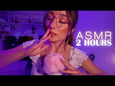 ASMR | Slow & Intense: Mouth Sounds + Mic Brushing 💖 (2 HOURS w/ black screen)