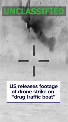 US releases footage of drone strike on what they say is a drug trafficking boat in the Eastern Pacific. | ABC13 Houston