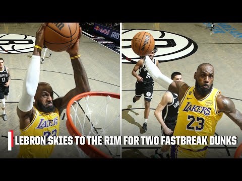 LeBron dazzles Brooklyn crowd throwing down two fastbreak dunks 😤 | NBA on ESPN