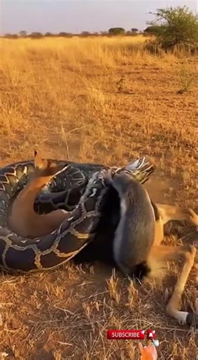 Young Antelope Caught by Massive Python #survival #wildlife #hunting