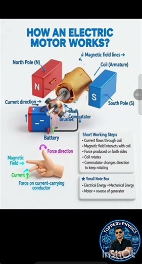 Electric Motor Working Principle ⚙️ | Physics Made Simple