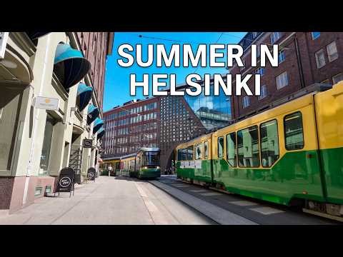 🇫🇮 Explore Helsinki in Summer ☀️ | Relaxing 4K HDR Walking Tour with Natural City Sounds