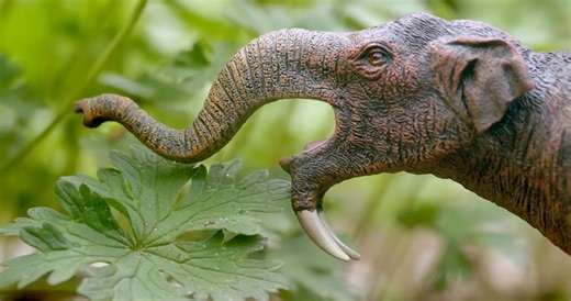 Watch what happens when early elephants used their jaws instead of trunks to fight