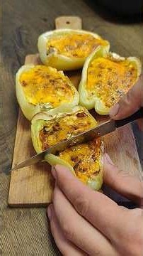 Easy Breakfast Stuffed Peppers in Air Fryer! #AirFryer #cooking