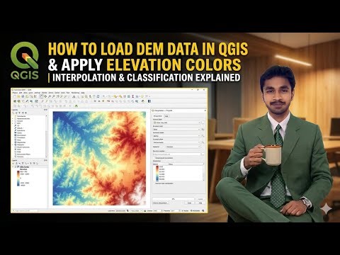 How to Load DEM Data in QGIS & Apply Elevation Colors | Interpolation & Classification Explained